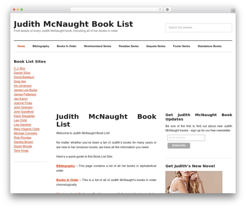 Genesis WordPress theme - judithmcnaughtbooklist.com