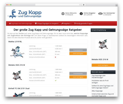 Affiliatetheme amazon WordPress plugin - zug-kapp-und-gehrungssaege.de