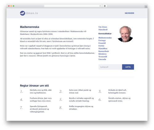 WordPress theme Jónas.is - jonas.is