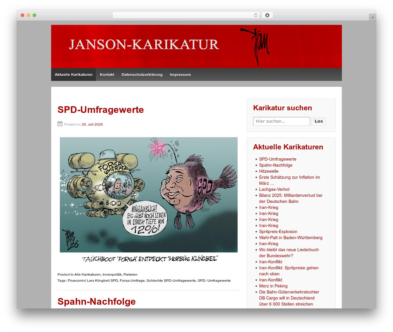 WordPress theme Responsive Pro - janson-karikatur.de