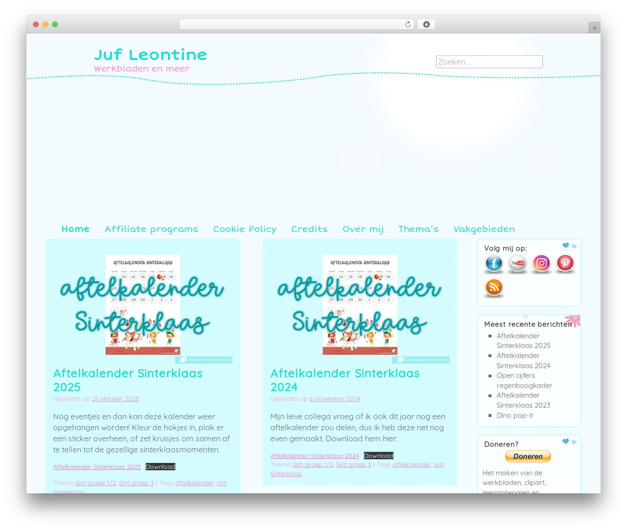 WordPress theme Cute Frames - jufleontine.com