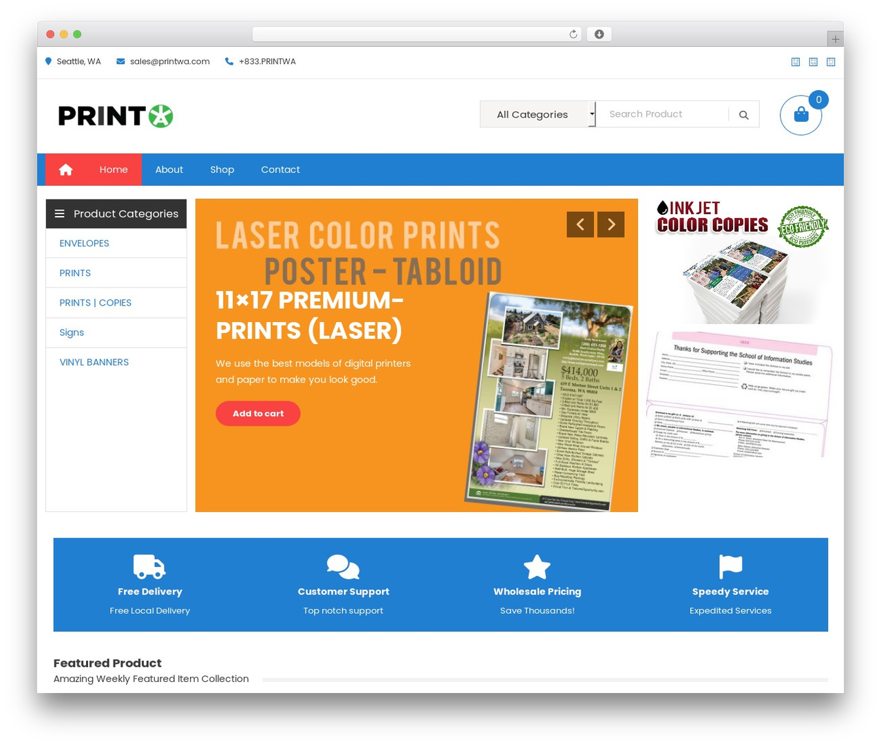 WordPress theme Easy Store Pro - printwa.com WordPress theme Easy Store Pro - printwa.com