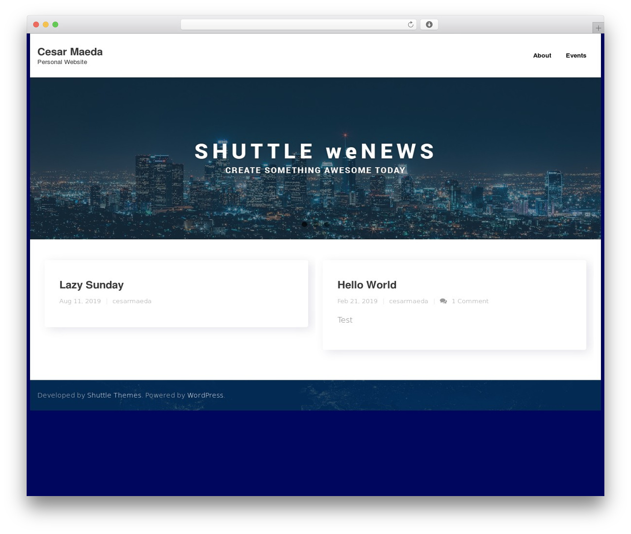 Shuttle WordPress theme - cesarmaeda.com
