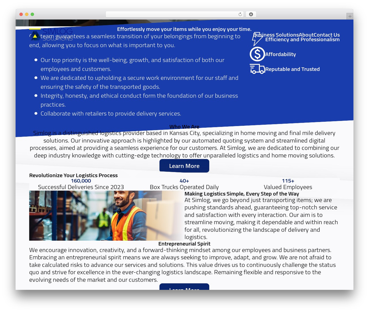 Simlog WordPress theme - simlogsolutions.com
