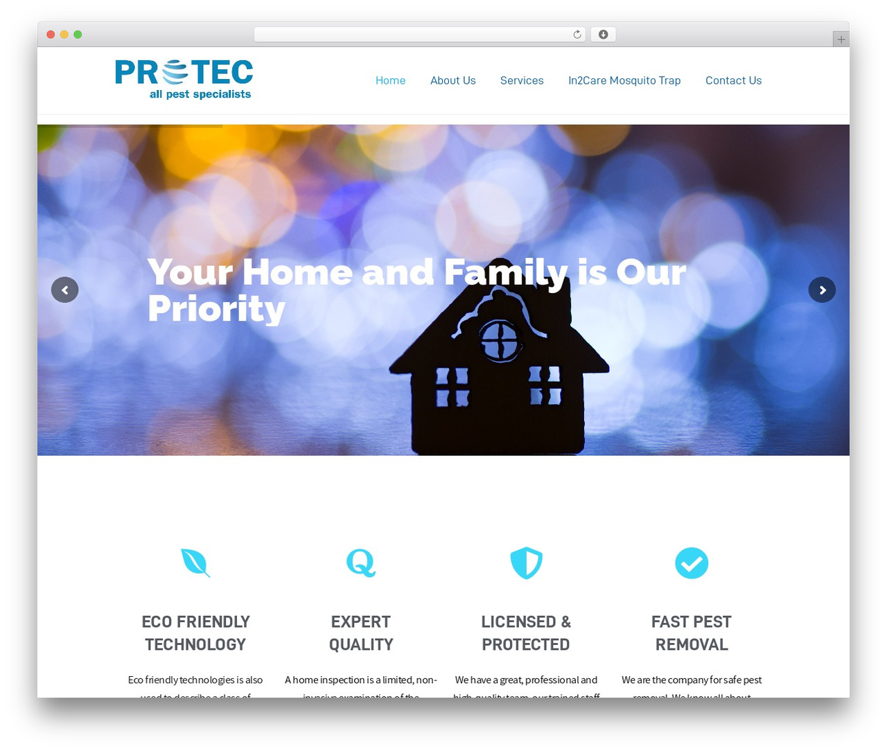 WordPress theme Bugster - protecspecialists.com