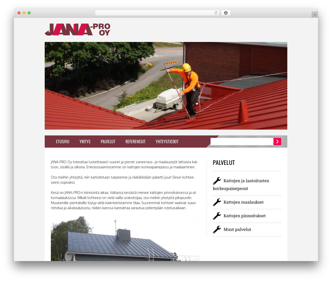 WordPress theme Eruption - jana-pro.fi