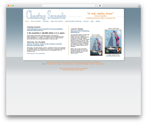 WordPress theme Pane Theme - chasingsunsetsthebook.com