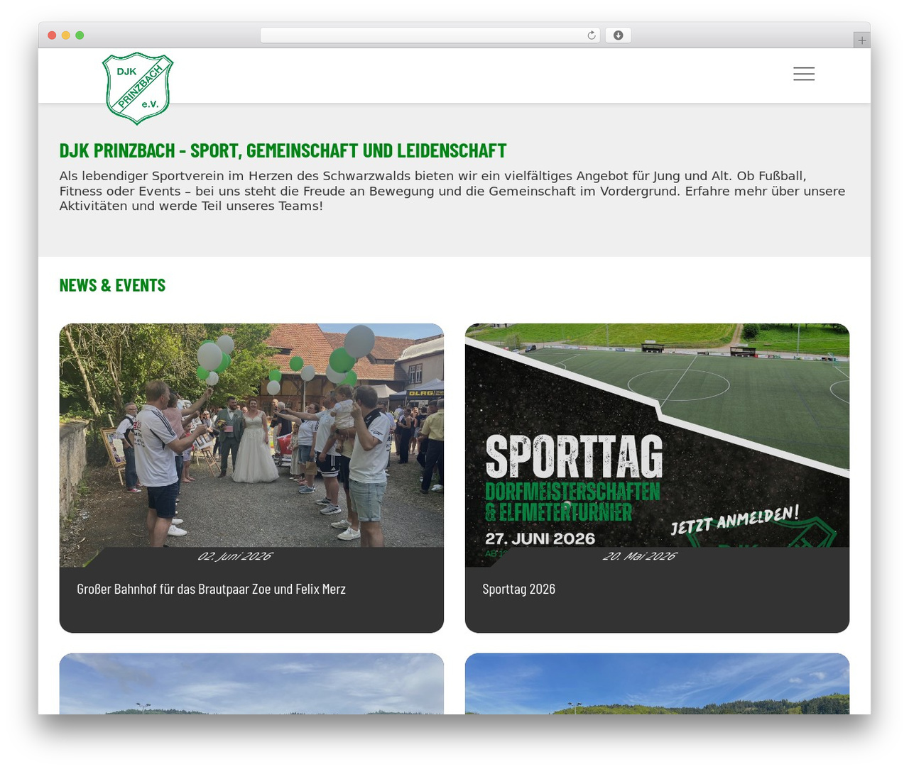 WordPress website theme Hello Elementor - djk-prinzbach.de