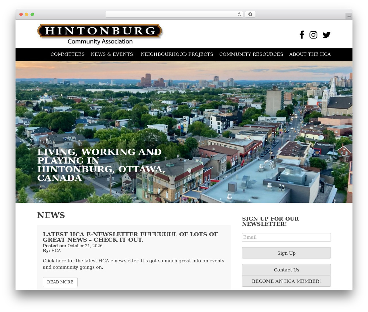 WordPress theme HCA - hintonburg.com