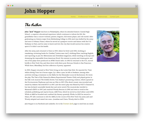 WP theme Hopper - johnhopperauthor.com