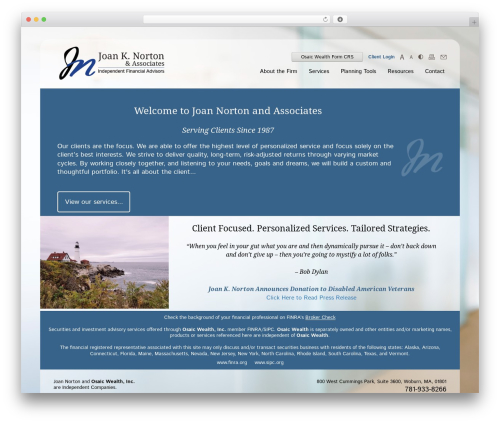 Custom Wordpress Theme WordPress theme design - joannorton.com