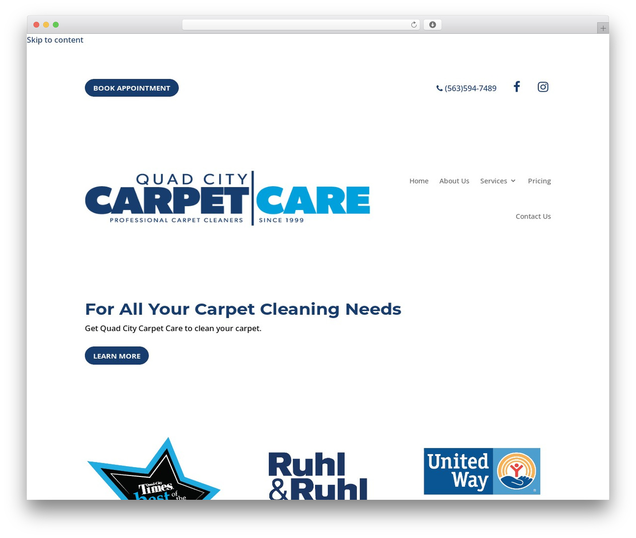 Divi WordPress theme - qccarpetcare.com