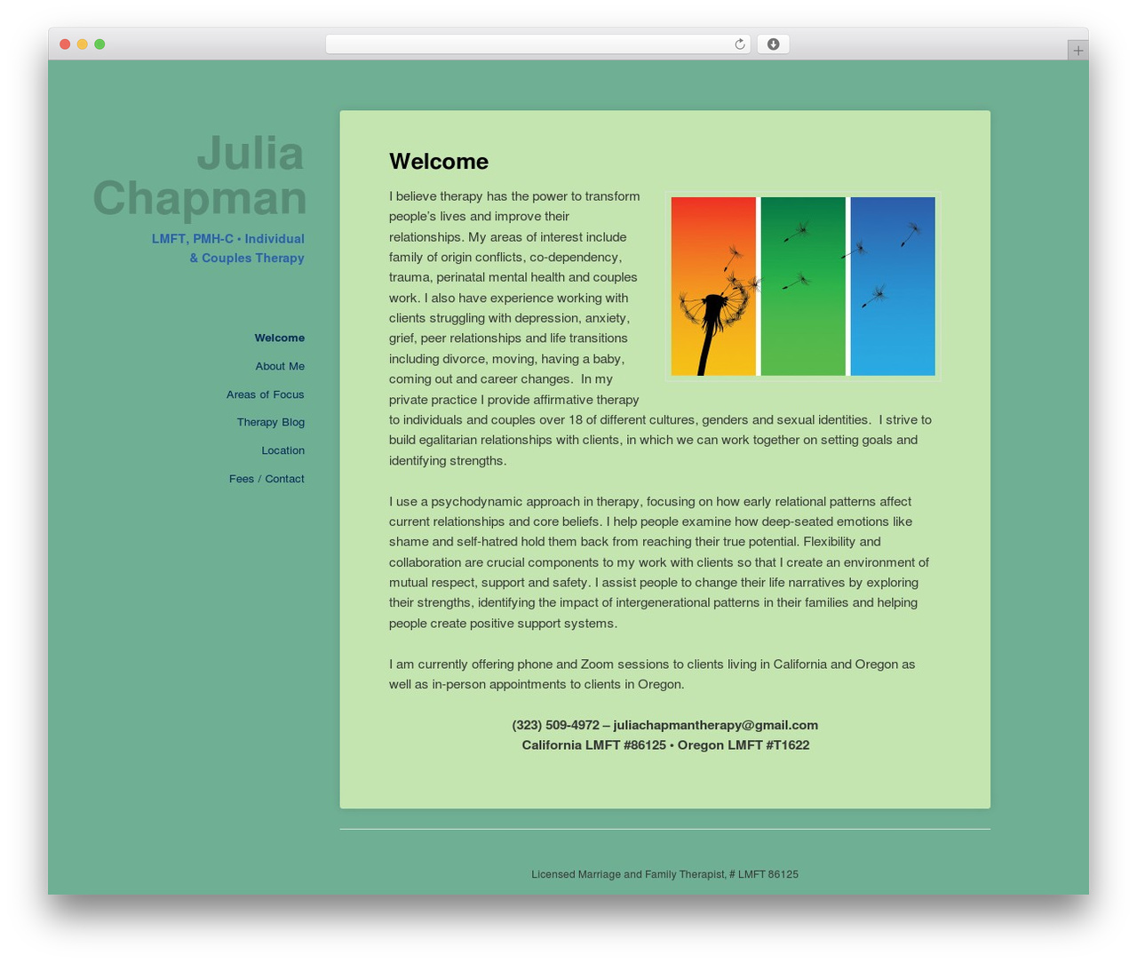 Twenty Eleven WordPress theme - juliachapmanpsychotherapy.com