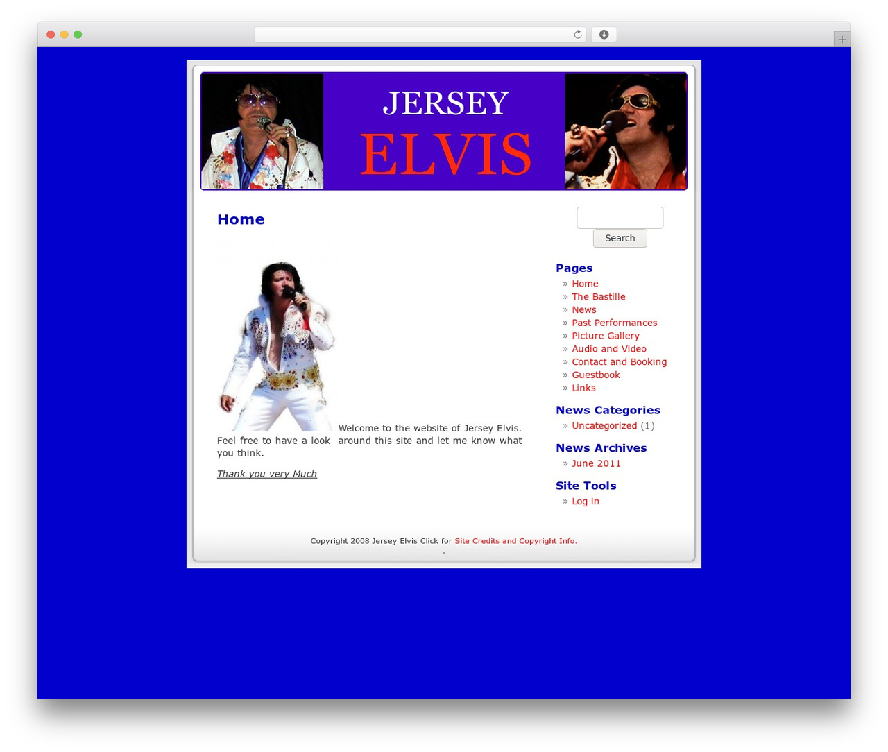 WordPress Default WordPress theme - jerseyelvis.com
