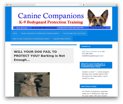 WordPress theme zeeVision - caninebiteexpert.com
