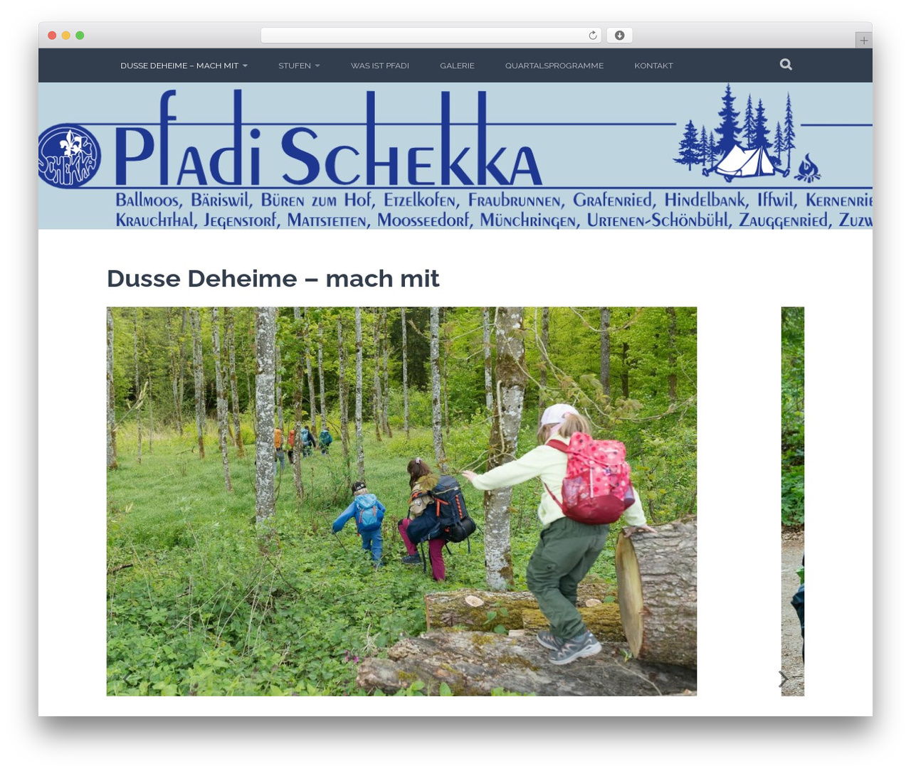 Plane theme WordPress - pfadischekka.ch