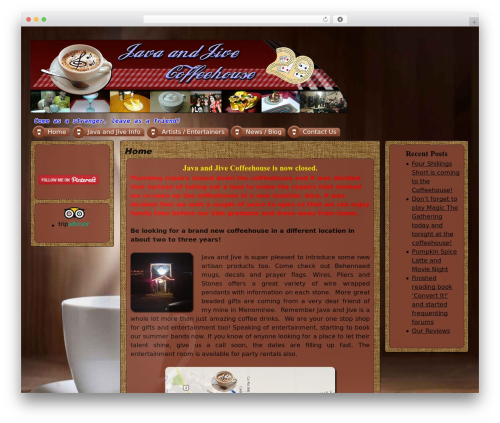 Shape4 WordPress theme - javaandjivecoffeehouse.com