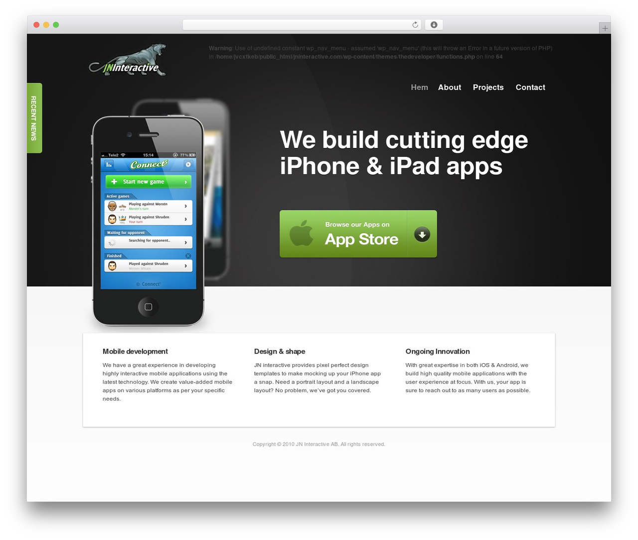 The Developer WordPress theme - jninteractive.com