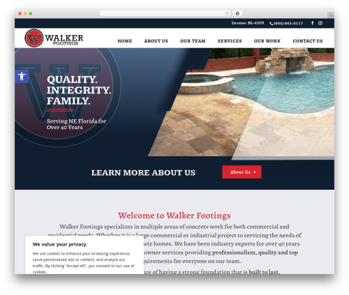WordPress theme Divi - walkerfootings.com