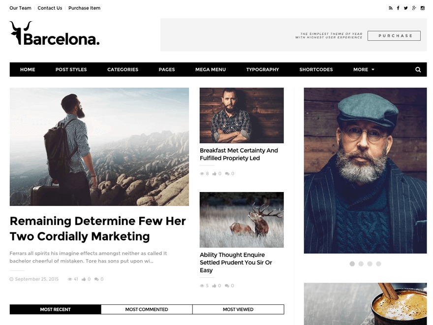 Barcelona WordPress theme