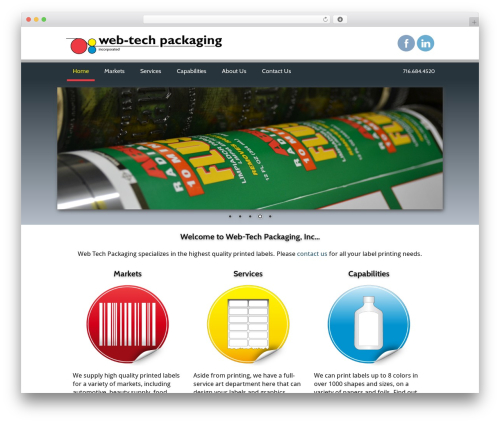 Catalyst WordPress theme design - webtechpackaginginc.com