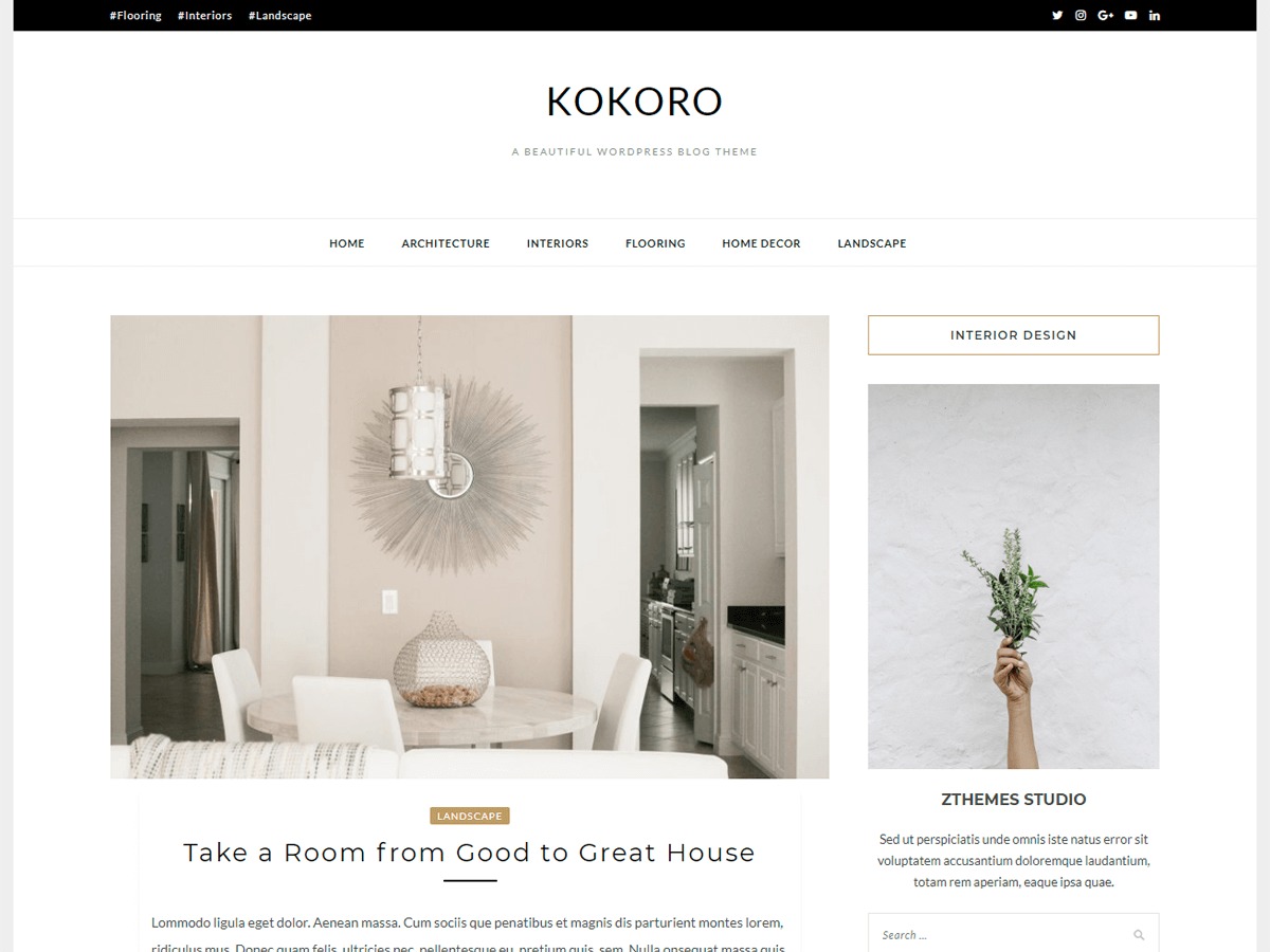 Kokoro best free WordPress theme
