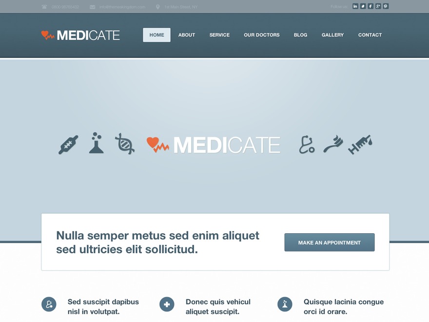 Medicate WordPress blog template