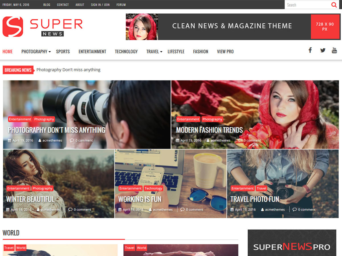 SuperNews WordPress template free download