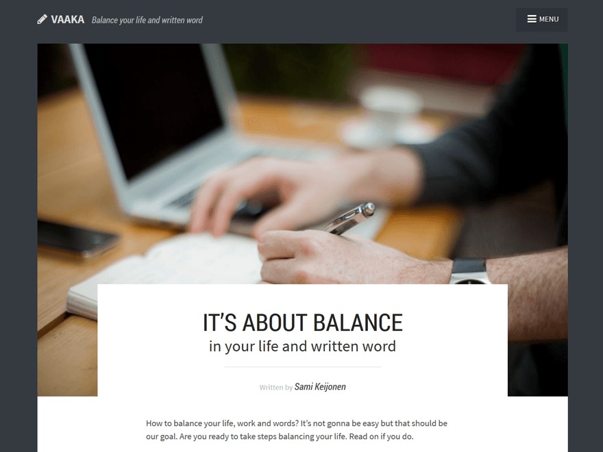Vaaka WordPress theme by Sami Keijonen