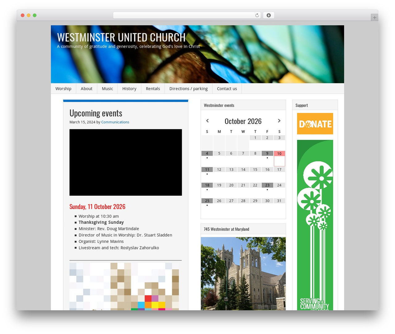 WMtheme best WordPress theme - westminsterchurch.org