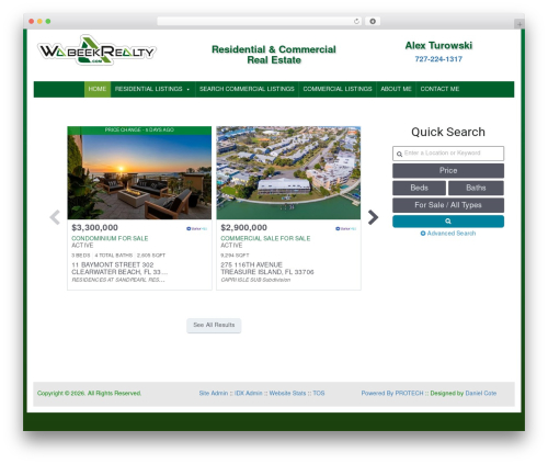 WP theme Protech Theme - wabeekrealty.com