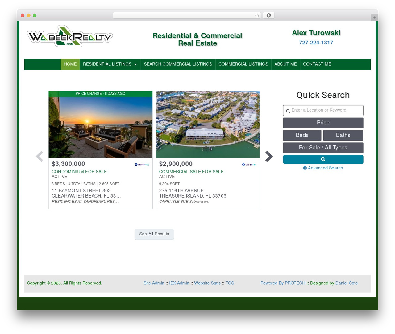 WP theme Protech Theme - wabeekrealty.com