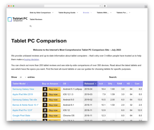 GeneratePress WordPress page theme - www.tabletpccomparison.net