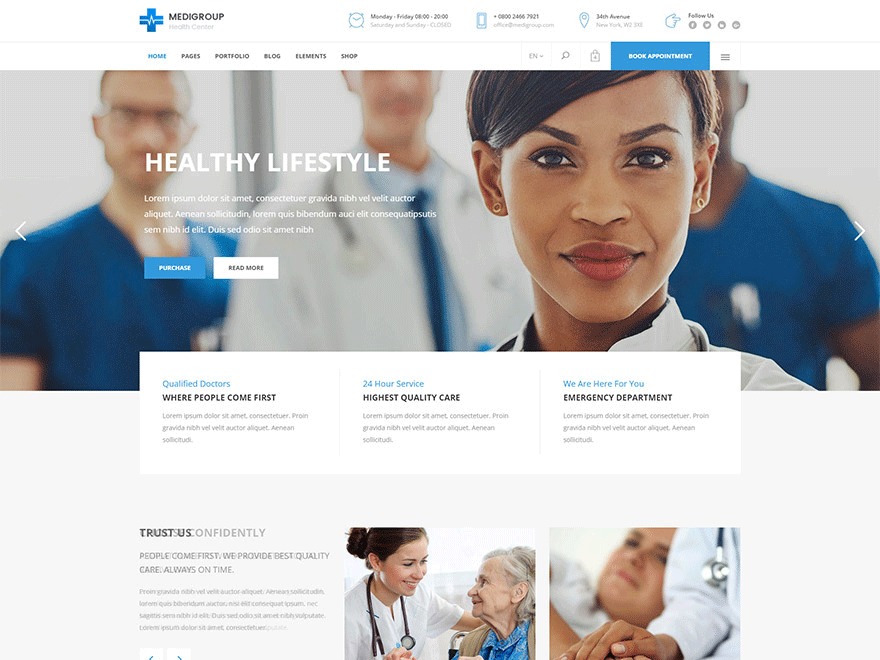 Medigroup medical WordPress theme