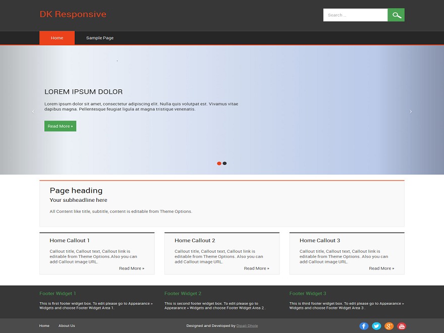 Theme WordPress DK Responsive Corweb by Dipali Dhole