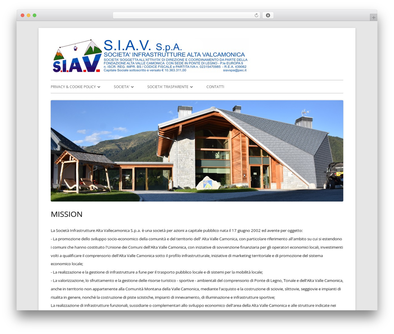 Tiny Framework theme WordPress - siavspa.it