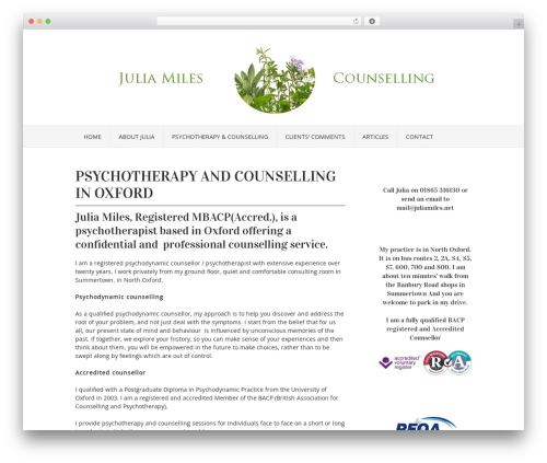 Vortex WordPress theme - juliamilescounselling.co.uk