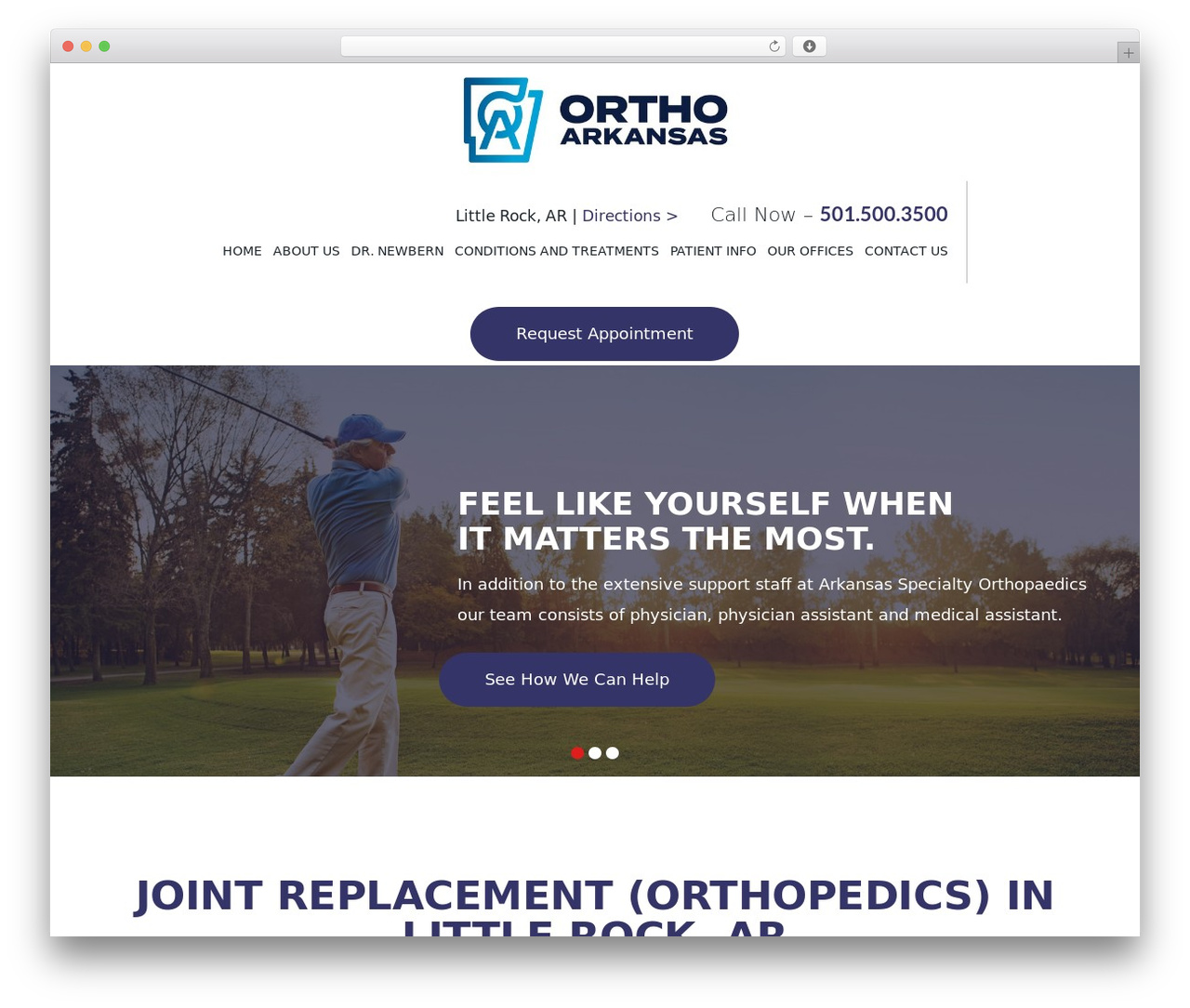 WordPress theme Creative Ortho Custom Theme - jointreplacementarkansas.com