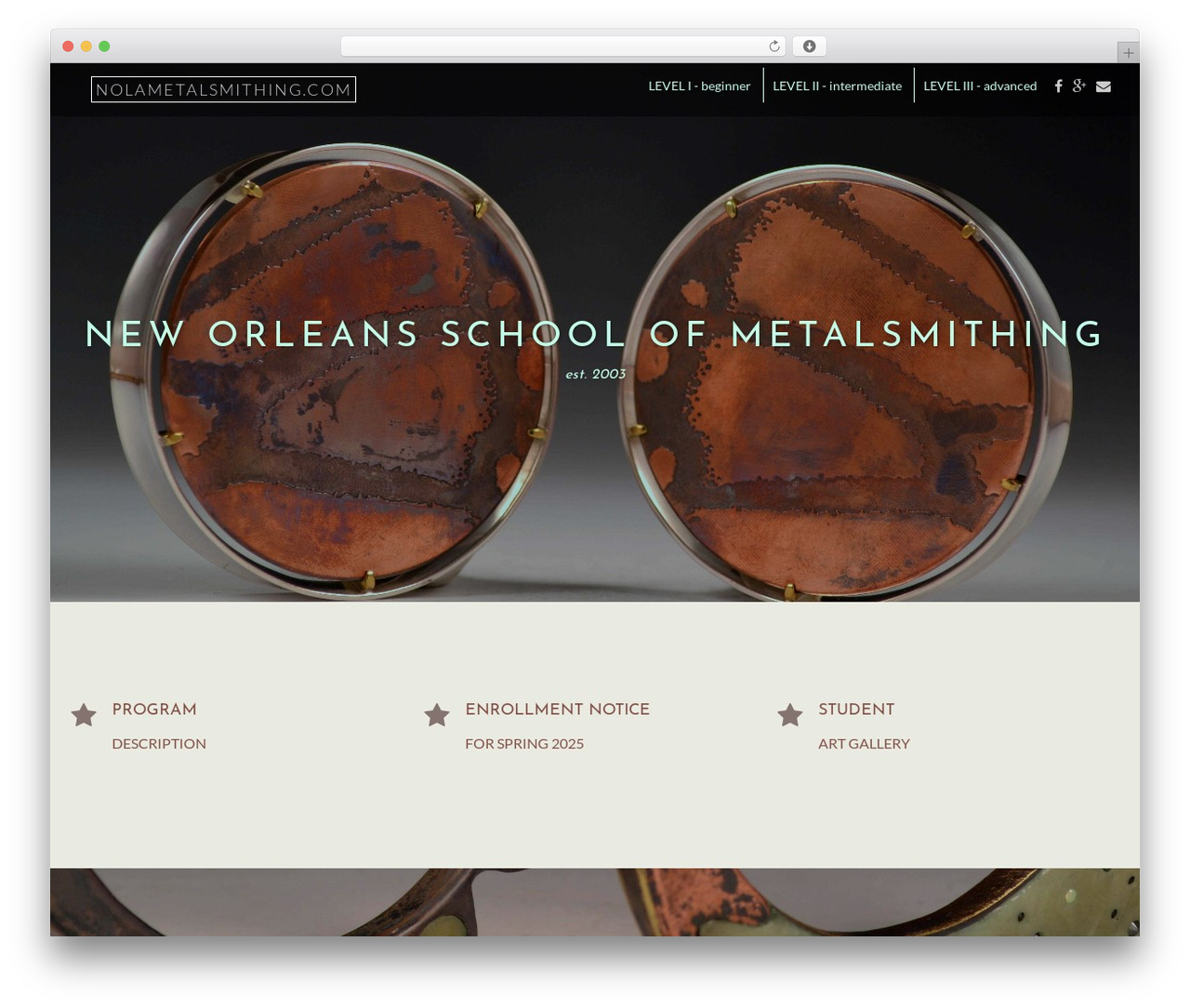 WordPress theme Ember Pro - nolametalsmithing.com