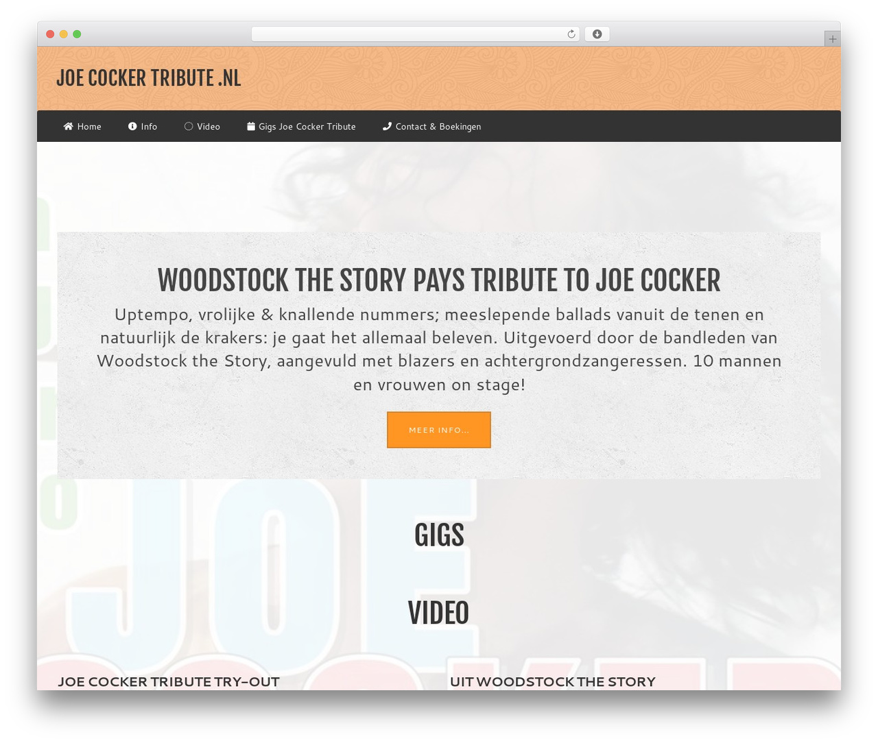 WordPress theme Jump Start - joecockertribute.nl