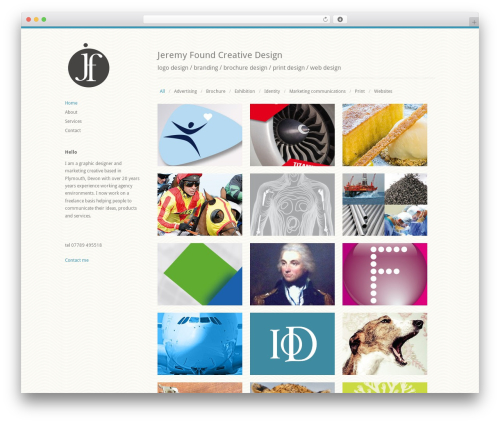 Infinity WordPress theme - jeremyfoundcreativedesign.co.uk