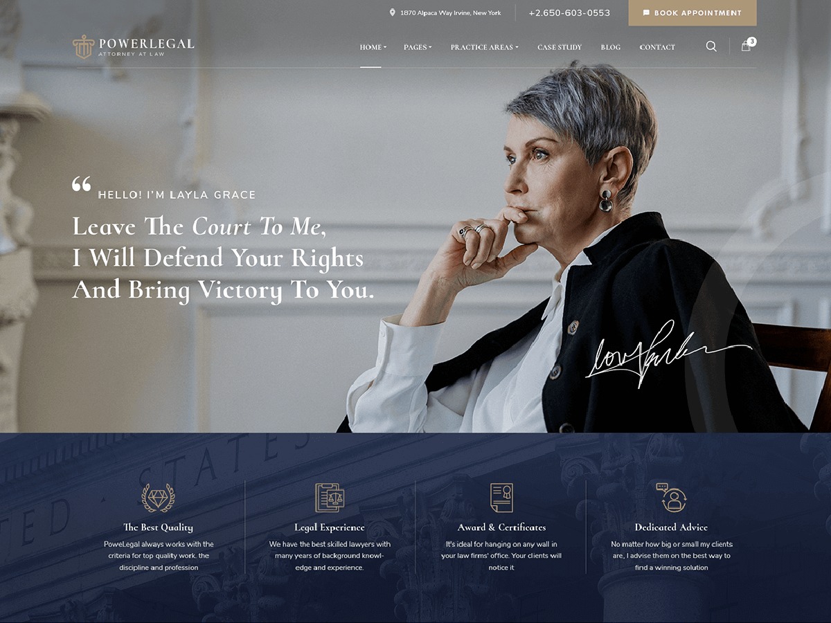 Powerlegal business WordPress theme