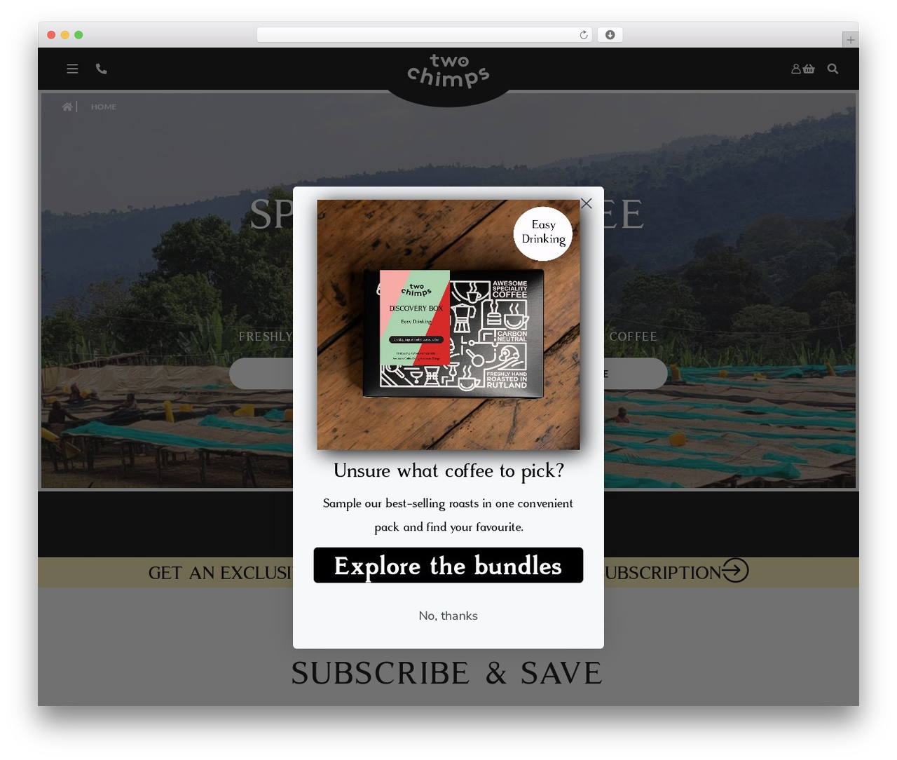 Two Chimps 2025 Theme WordPress website theme - twochimpscoffee.com