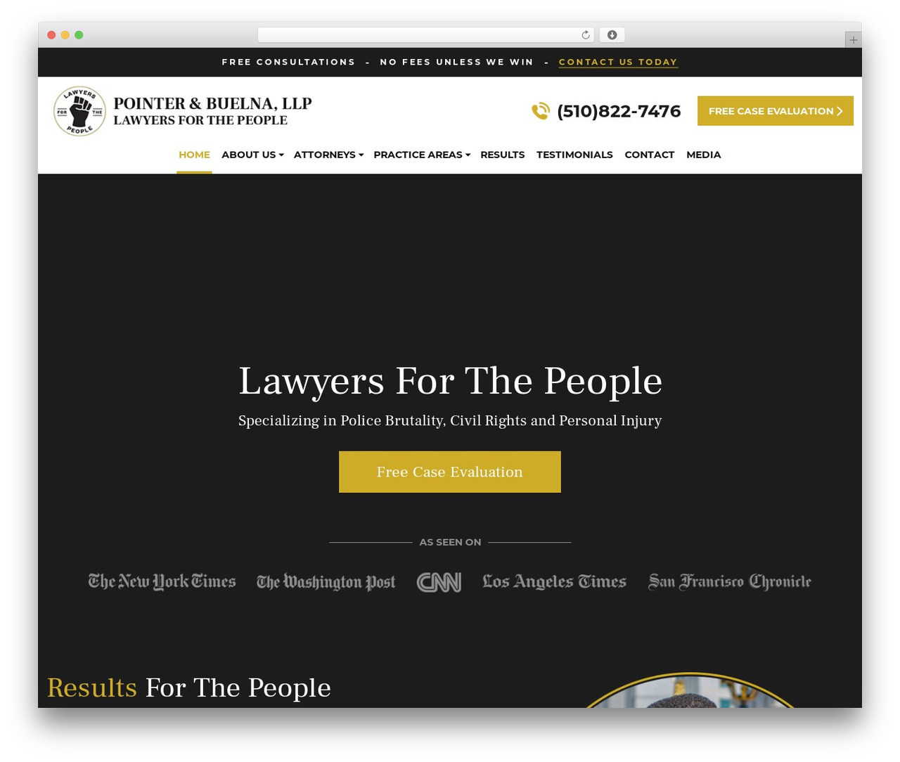 WordPress website theme Pointer & Buelna, LLP - lawyersftp.com