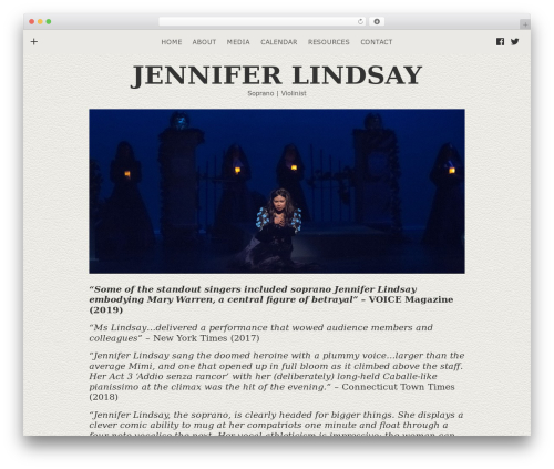 Cuebar WordPress plugin - jenniferlindsaymusic.com