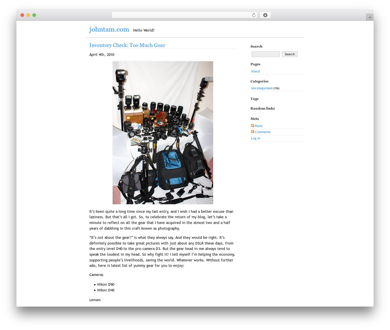 Basic2Col WordPress theme - johntam.com Basic2Col WordPress theme - johntam.com