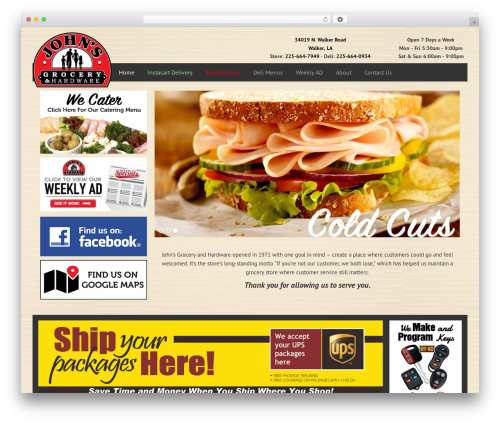 Foodpress WordPress plugin - johnsgrocerystore.com