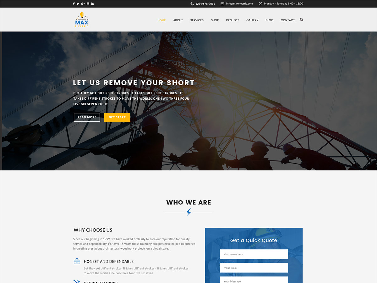 Maxelectric WordPress theme Maxelectric WordPress theme