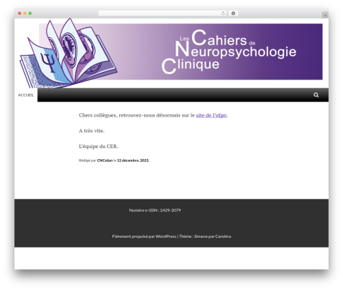 Simone WordPress theme design - cahiersdeneuropsychologieclinique.fr Simone WordPress theme design - cahiersdeneuropsychologieclinique.fr