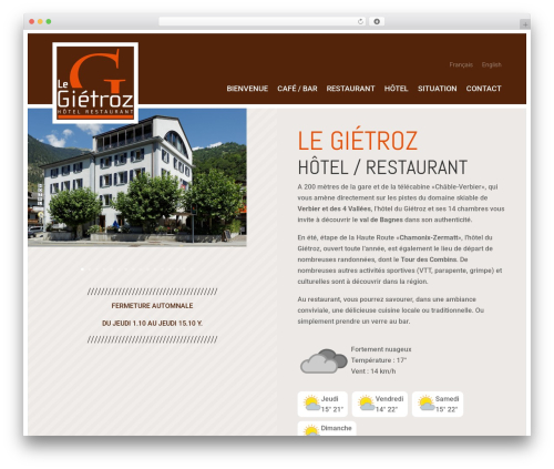 WordPress theme Divi - hotel-gietroz.ch